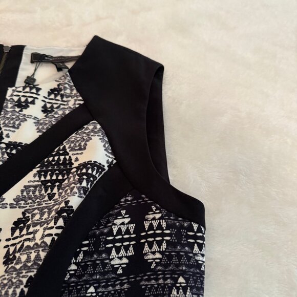 BCBG Maxazria NWT Black and Off White Sleeveless Holly Dress Size 10 - Picture 4 of 16